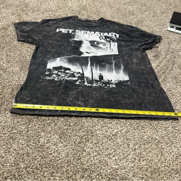 Pet Sematary Horror Movie Poster Mens Black Ice Wash short sleeve T Shirt Size M - Picture 13 of 14